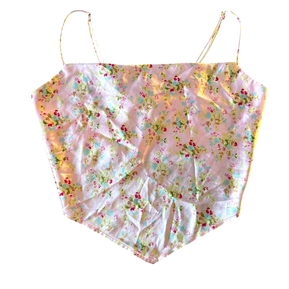 Cotton Candy LA Y2K Ditsy Floral Romanic Cami Top Tie Back Coquette Balletcore M